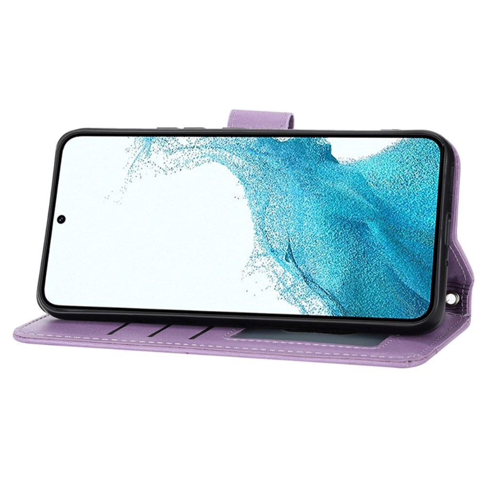 Samsung Galaxy A25 (5G) Läderflip Fodral m. Zip Pocket & Strap - Lila