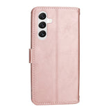 Samsung Galaxy A25 (5G) Läderflip Fodral m. Zip Pocket & Strap - Rose Gold