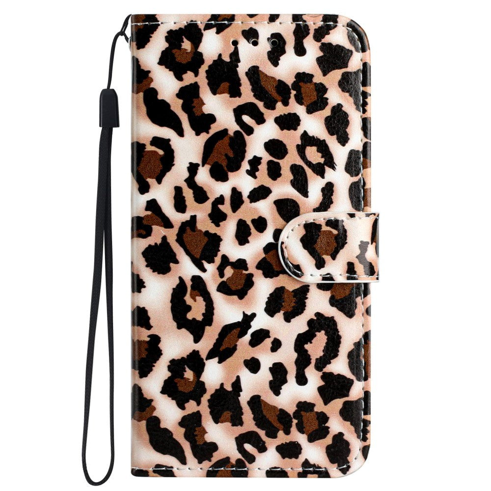 Samsung Galaxy S24 Läder Plånboksfodral med Rem - Leopard