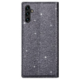 Samsung Galaxy A15 (5G) / A15 Läder Flip Fodral med Plånbok - Glitter - Grå