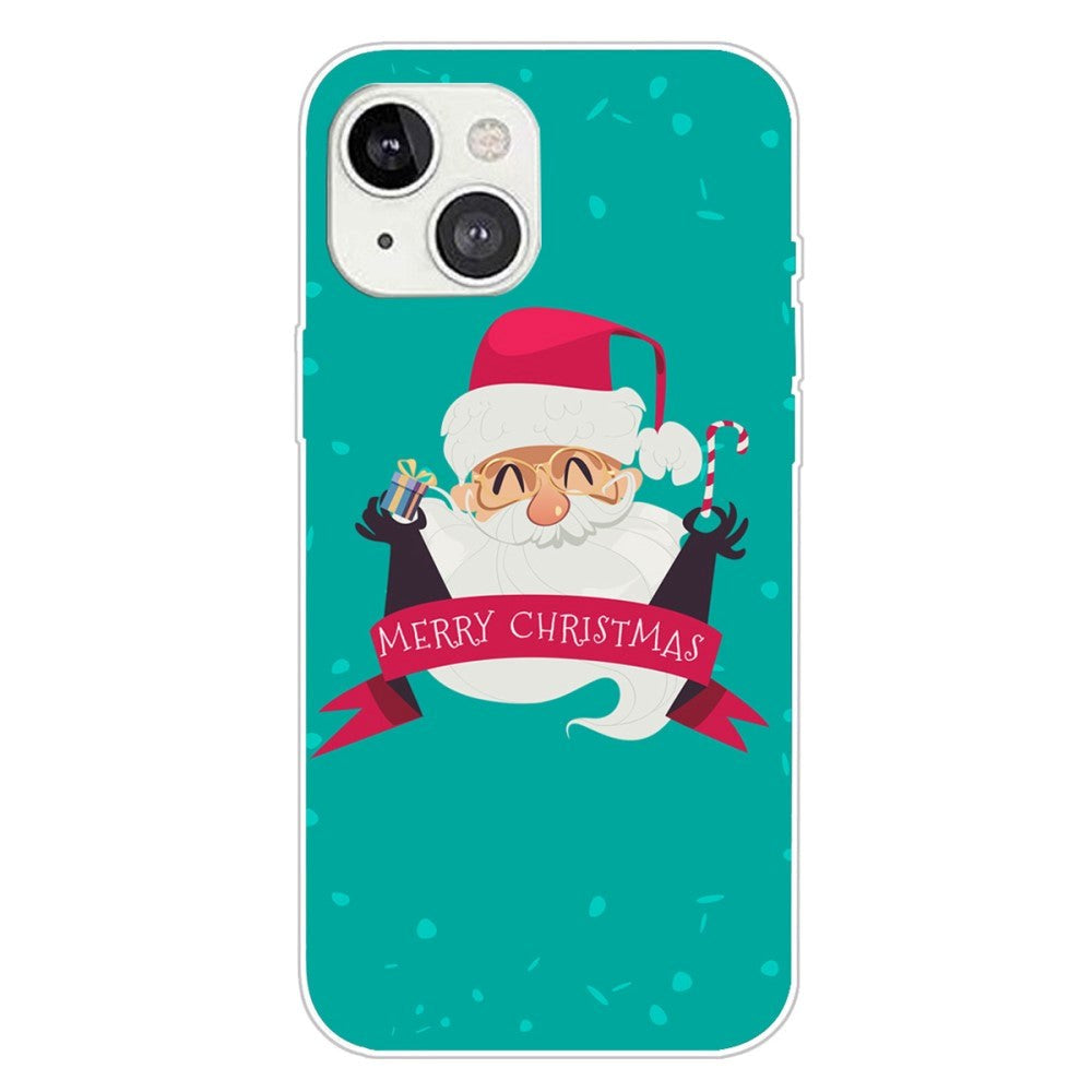 iPhone 15 Plus Flexibel Plast Jule Skal - Merry Christmas - Glad Jultomte