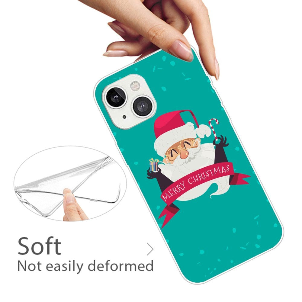 iPhone 15 Plus Flexibel Plast Jule Skal - Merry Christmas - Glad Jultomte