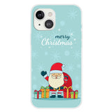 iPhone 15 Plus Flexibel Plast Jule Skal - Merry Christmas - Glad Jultomte med Presenter