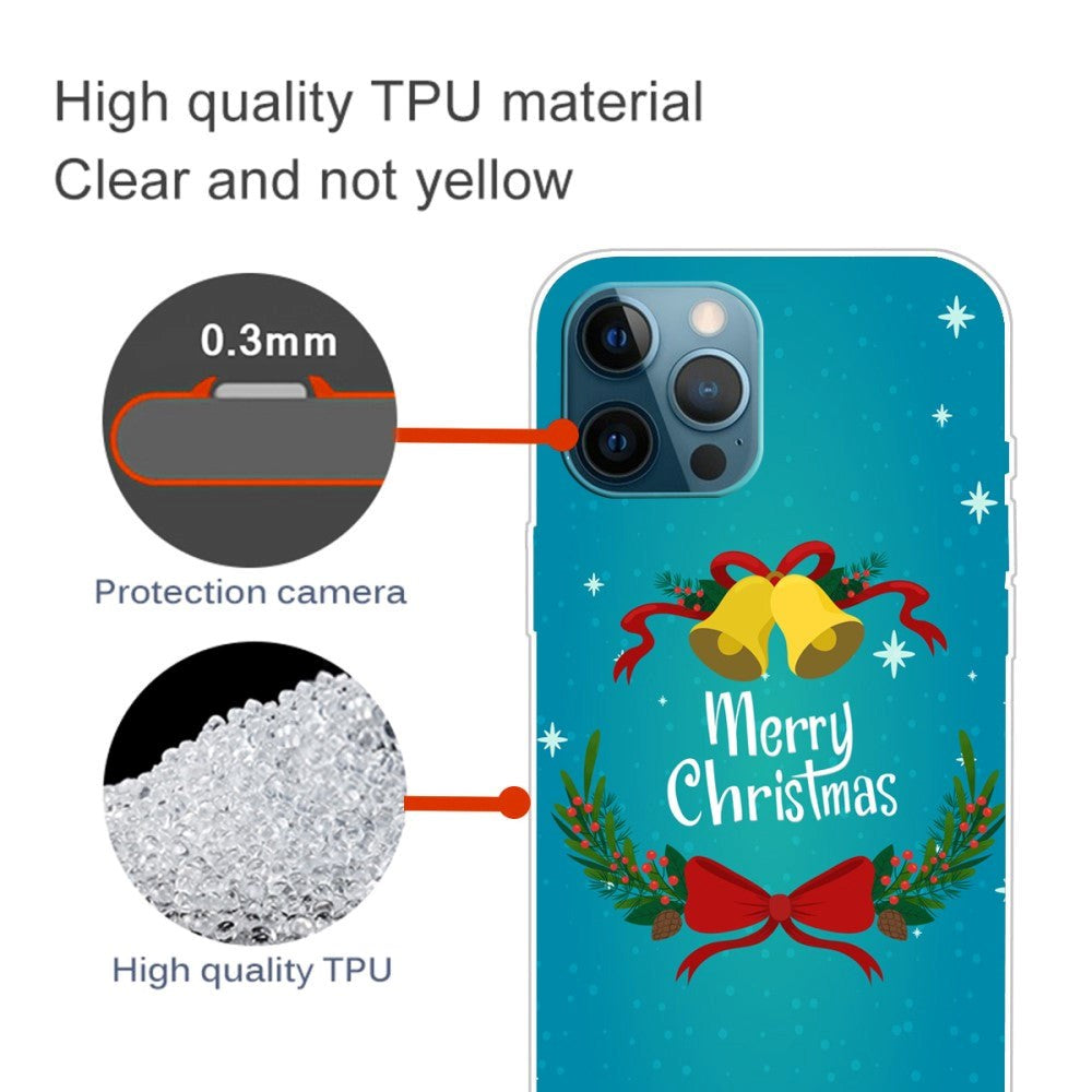 iPhone 15 Pro Flexibel Plast Jule Skal - Merry Christmas - Julklockor