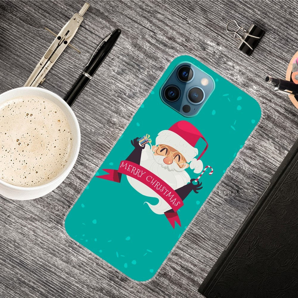 iPhone 15 Pro Flexibel Plast Jule Skal - Merry Christmas - Glad Jultomte