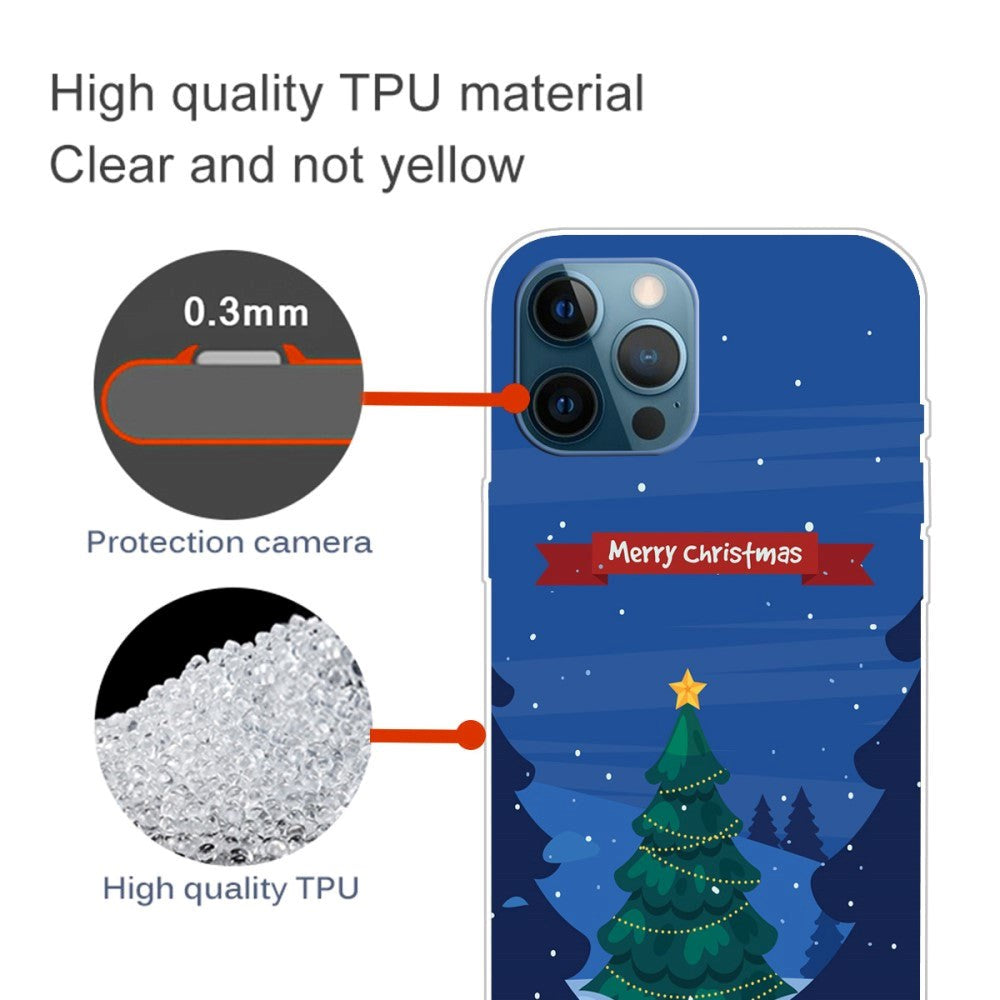 iPhone 15 Pro Flexibel Plast Jule Skal - Merry Christmas - Julgran