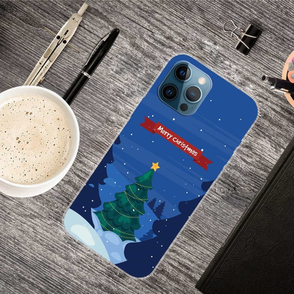 iPhone 15 Pro Flexibel Plast Jule Skal - Merry Christmas - Julgran