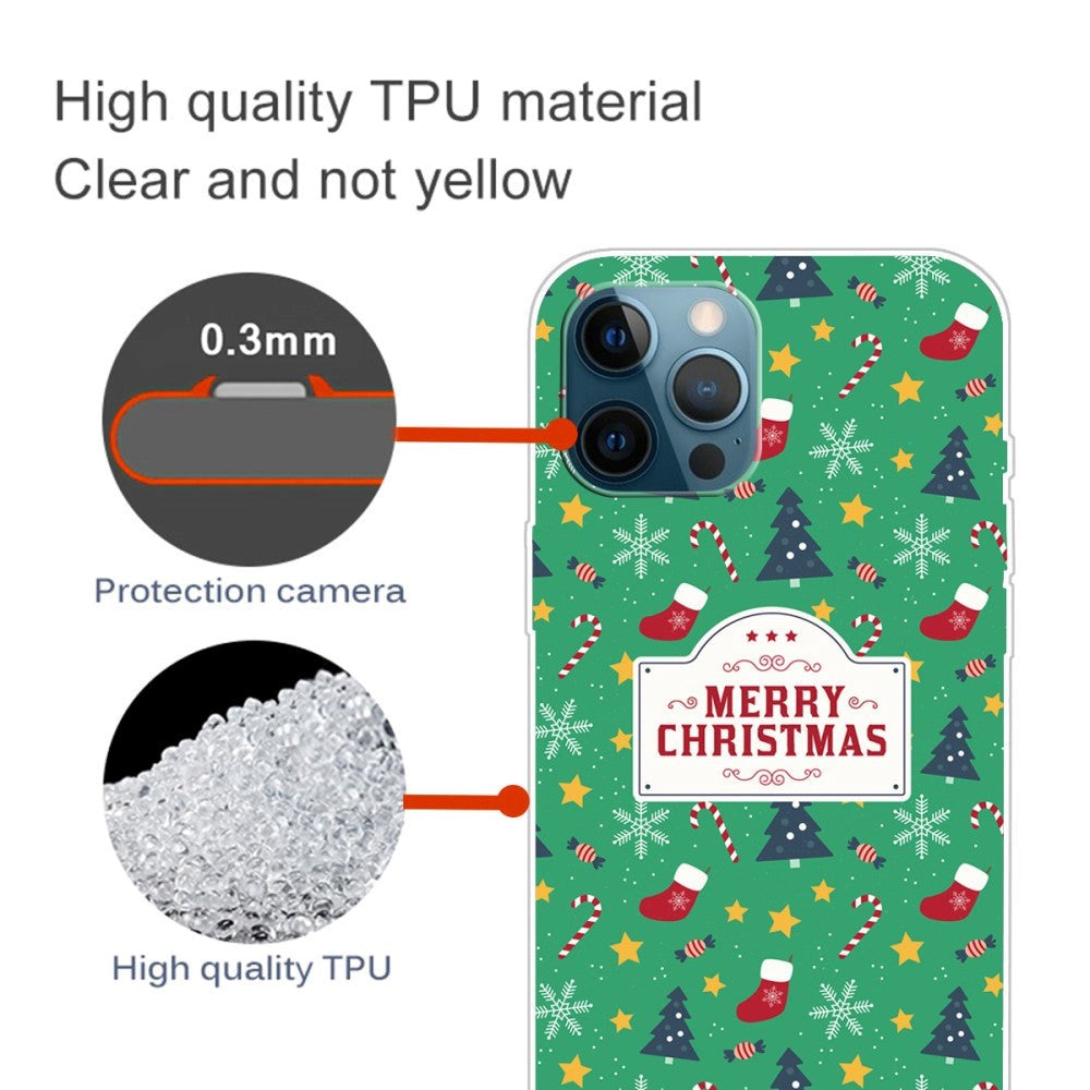 iPhone 15 Pro Flexibel Plast Jule Skal - Merry Christmas - Jultema