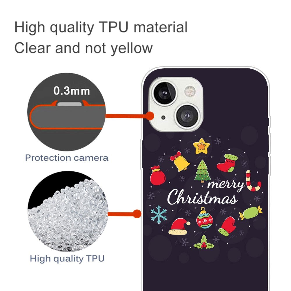 iPhone 15 Flexibel Plast Jule Skal - Merry Christmas - Julpynt