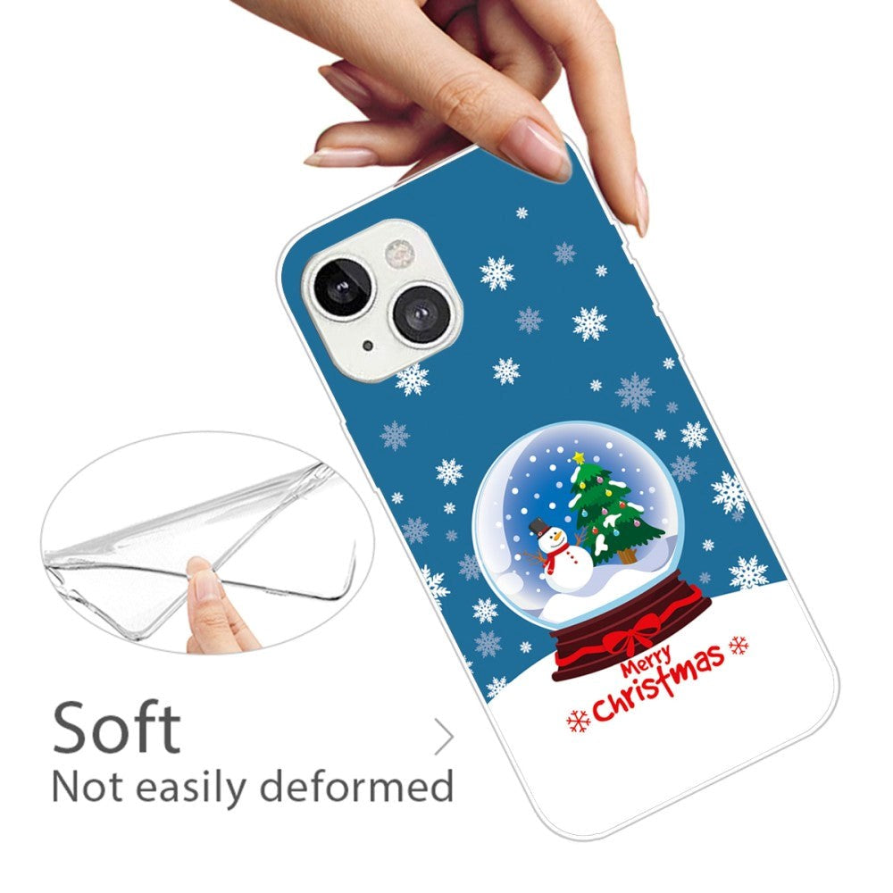 iPhone 15 Flexibel Plast Jule Skal - Merry Christmas - Snöklot