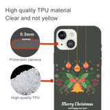 iPhone 15 Flexibel Plast Jule Skal - Merry Christmas - Julkrans och Julklocka