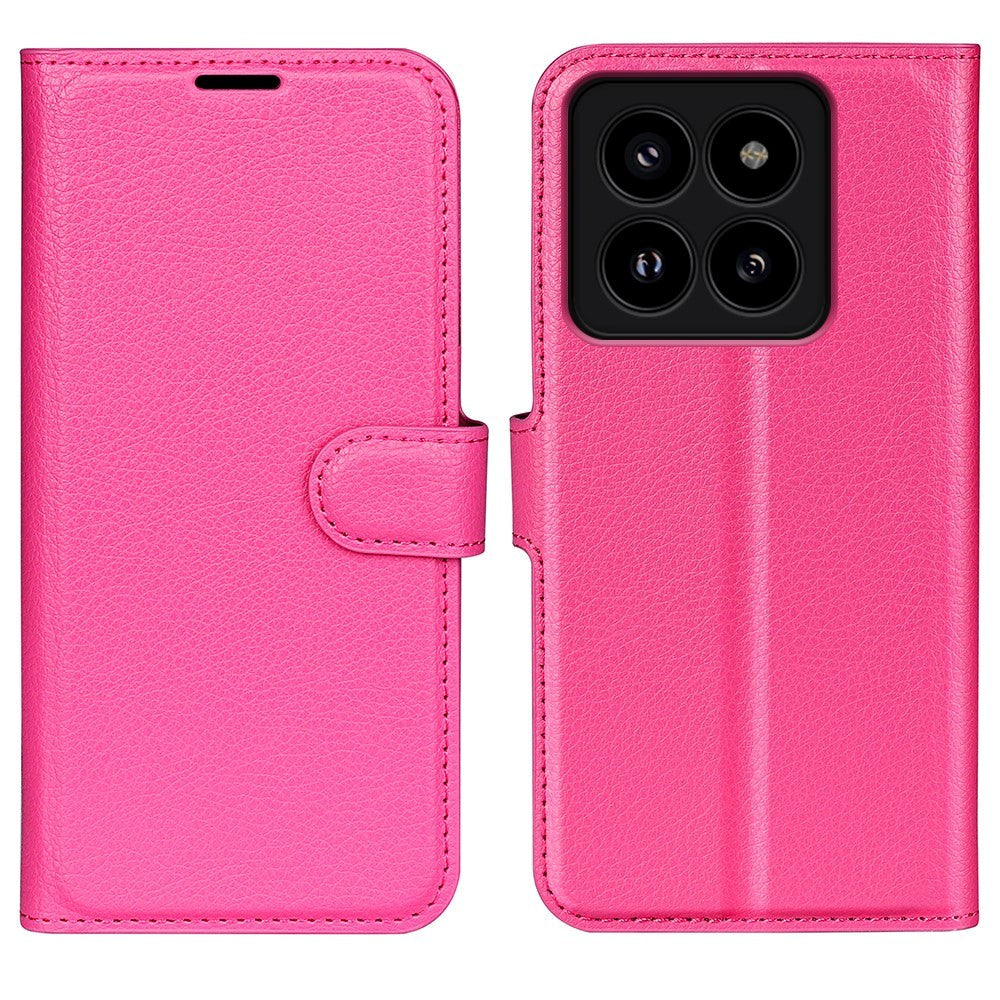 Xiaomi 14 Pro Konstläder Plånboksfodral m. Stativ - Pink