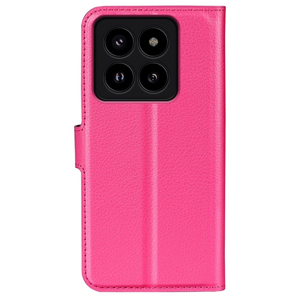 Xiaomi 14 Pro Konstläder Plånboksfodral m. Stativ - Pink