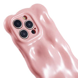 iPhone 15 Pro Flexibelt Plastskal med Vågig Design - Rosa