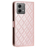 EIDERWOOD Motorola Moto G84 Läder Fodral m. Plånbok & Rem - Rhombus - Rose Gold