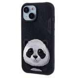 iPhone 15 Hybrid Skal med Djurmotiv & Broderi - Panda