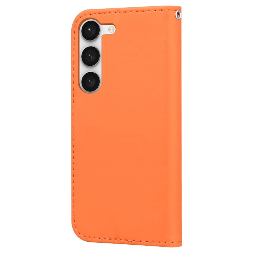 Samsung Galaxy S24+ (Plus) Plånboksfodral med Rem / Ståfunktion / Korthållare - Orange (Groda)