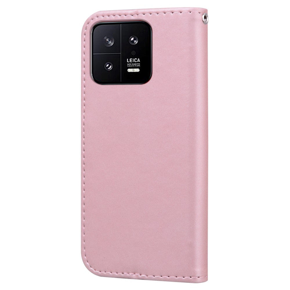 Xiaomi 13 Plånboksfodral med Rem / Ståfunktion / Korthållare - Rosa (Kanin)