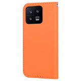 Xiaomi 13 Plånboksfodral med Rem / Ståfunktion / Korthållare - Orange (Frö)