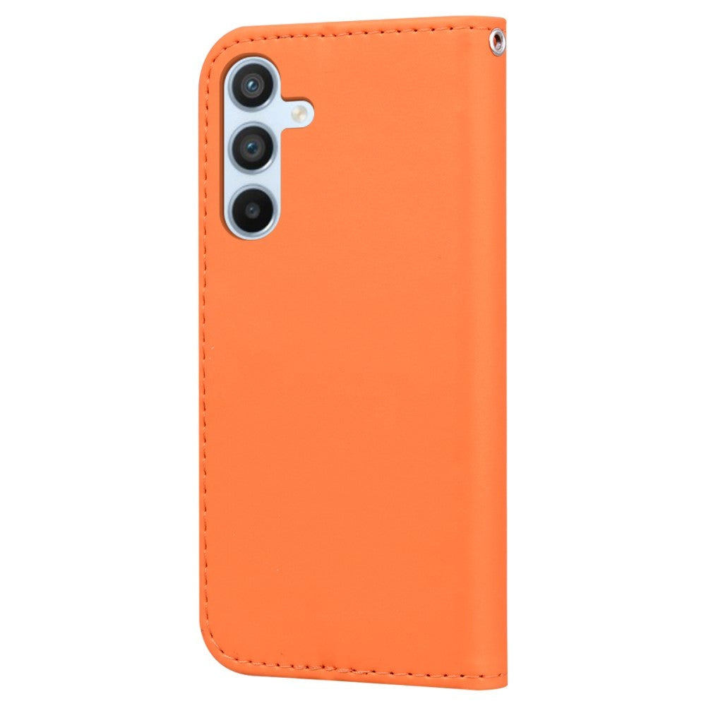 Samsung Galaxy A54 (5G) Plånboksfodral med Rem / Ståfunktion / Korthållare - Orange (Frö)