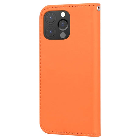 iPhone 13 Pro Plånboksfodral med Rem / Ståfunktion / Korthållare - Orange (Frö)