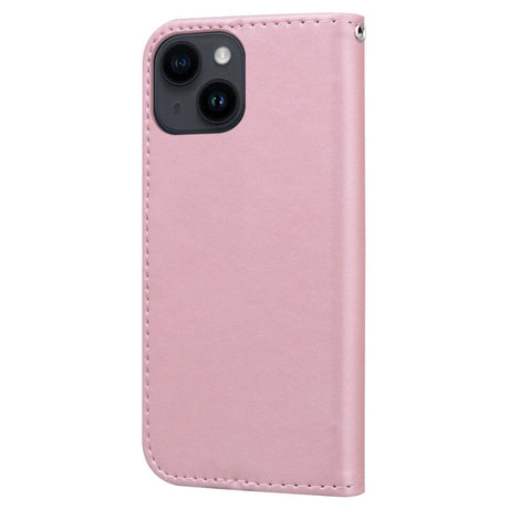 iPhone 14 Plånboksfodral med Rem / Ståfunktion / Korthållare - Rosa (Kanin)