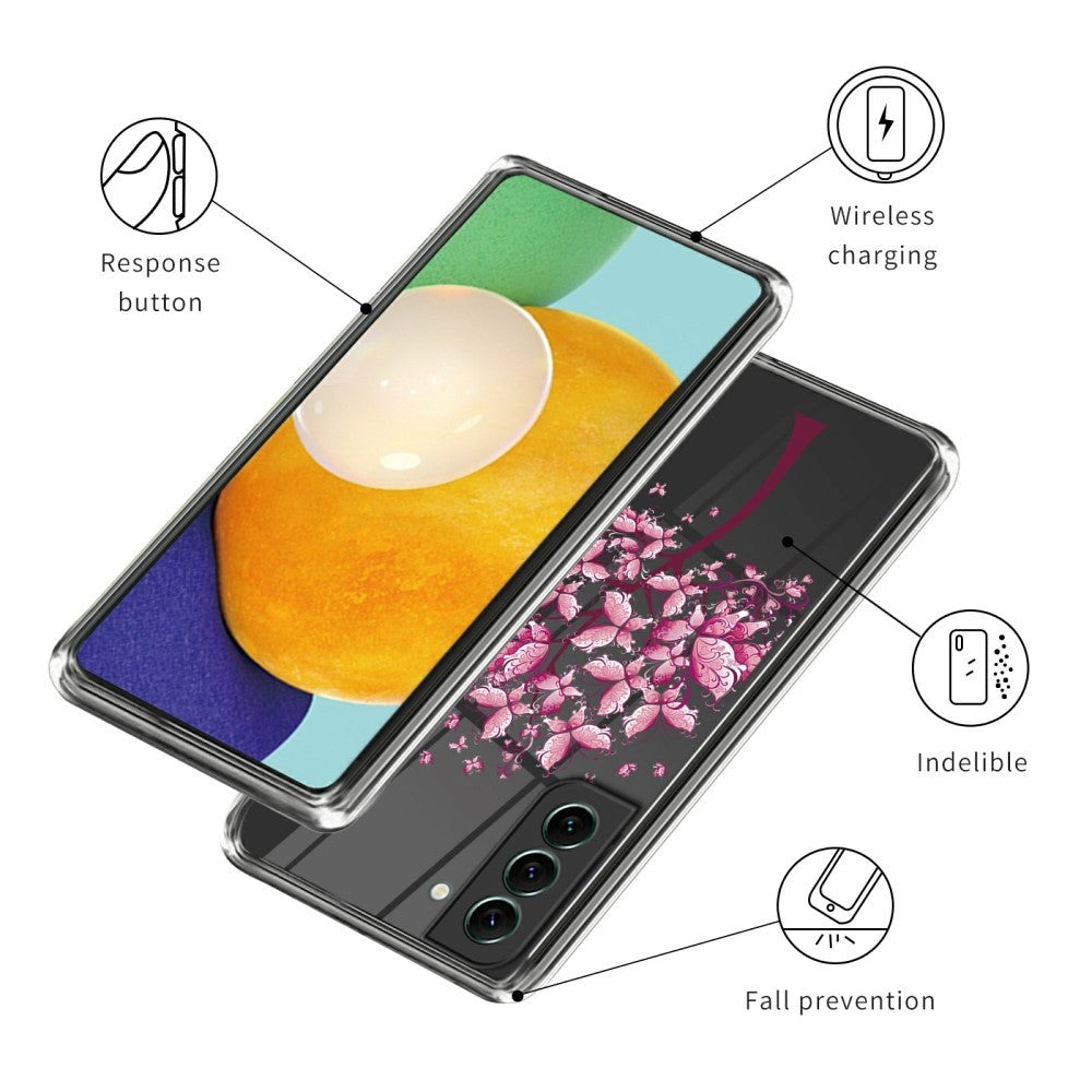 Samsung Galaxy S24 Genomsiktig Plast Skal m. Motiv - Blomma Träd