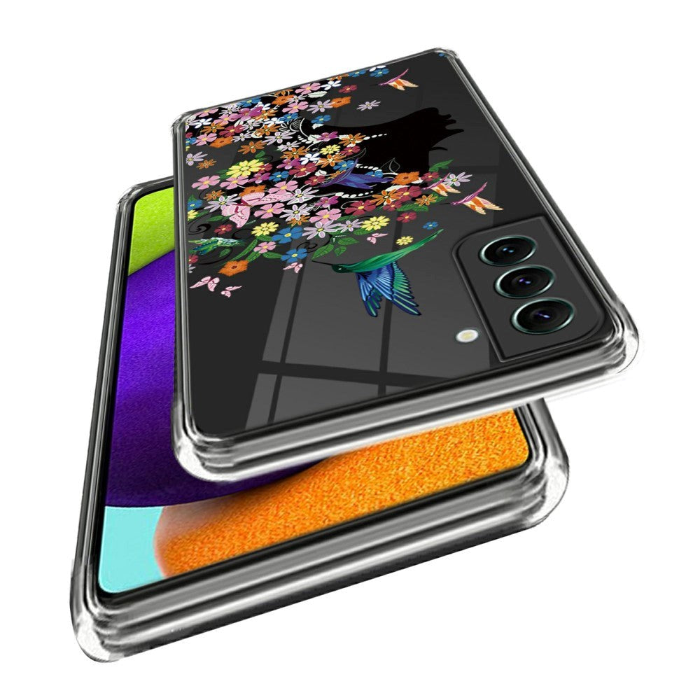 Samsung Galaxy S24 Genomsiktig Plast Skal m. Motiv - Blommor Kvinna