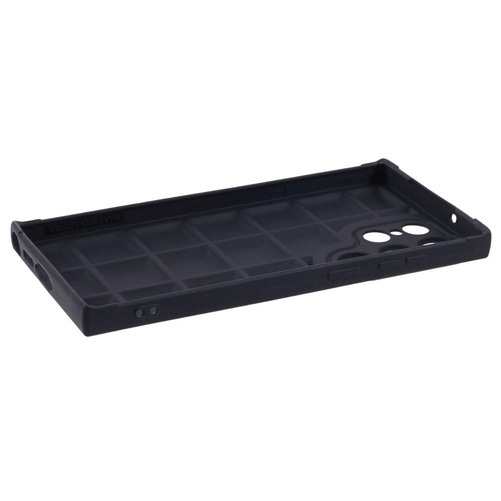 Samsung Galaxy S24 Ultra Flexibelt Plast Skal med Jackastruktur - Svart