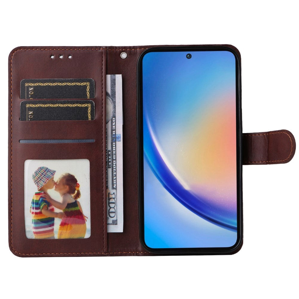 Samsung Galaxy A35 (5G) Konstläder Plånboksfodral m. Rem - Brun