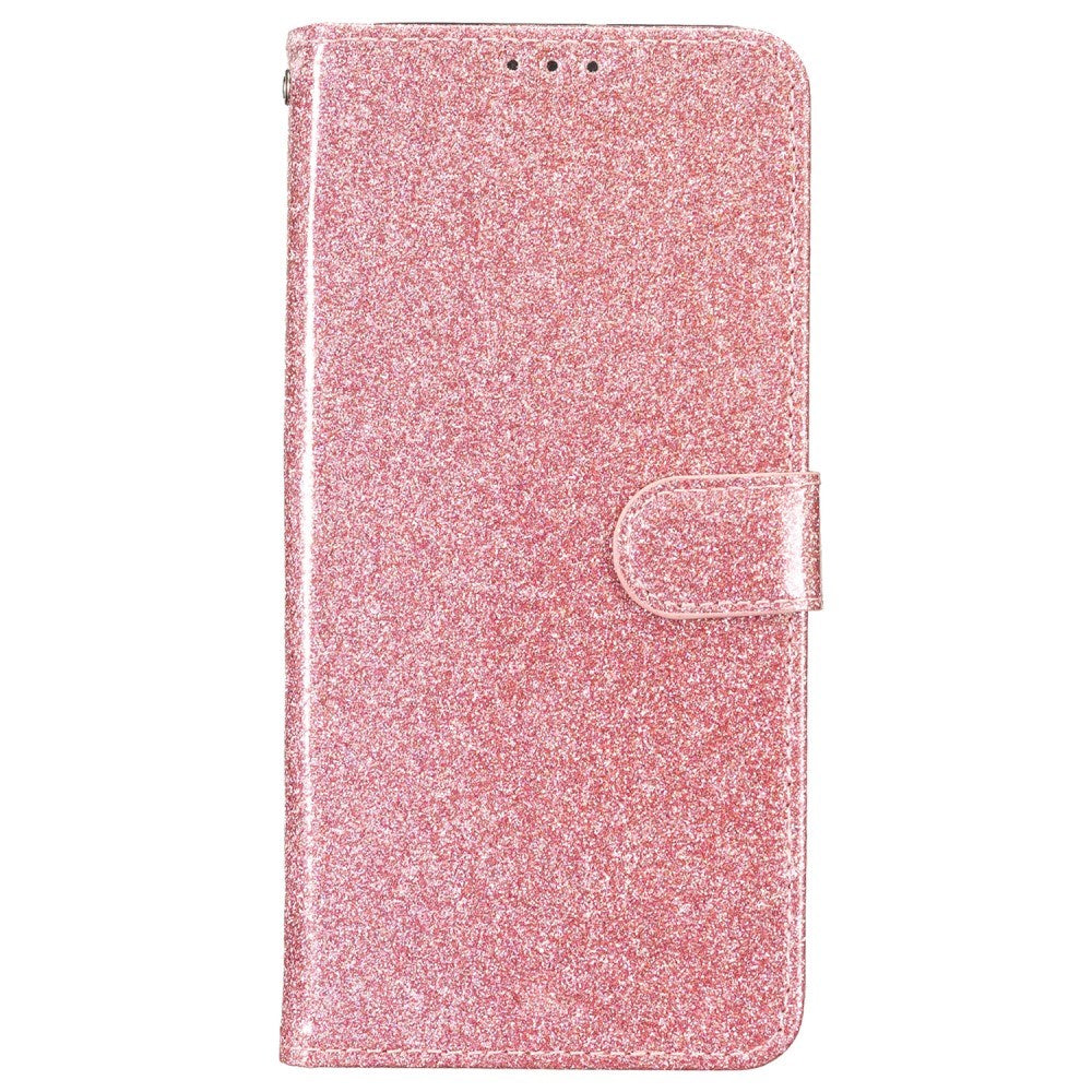 EIDERWOOD Motorola Moto G84 Läder Flip Fodral med Plånbok och Rem - Glitter - Rose Gold