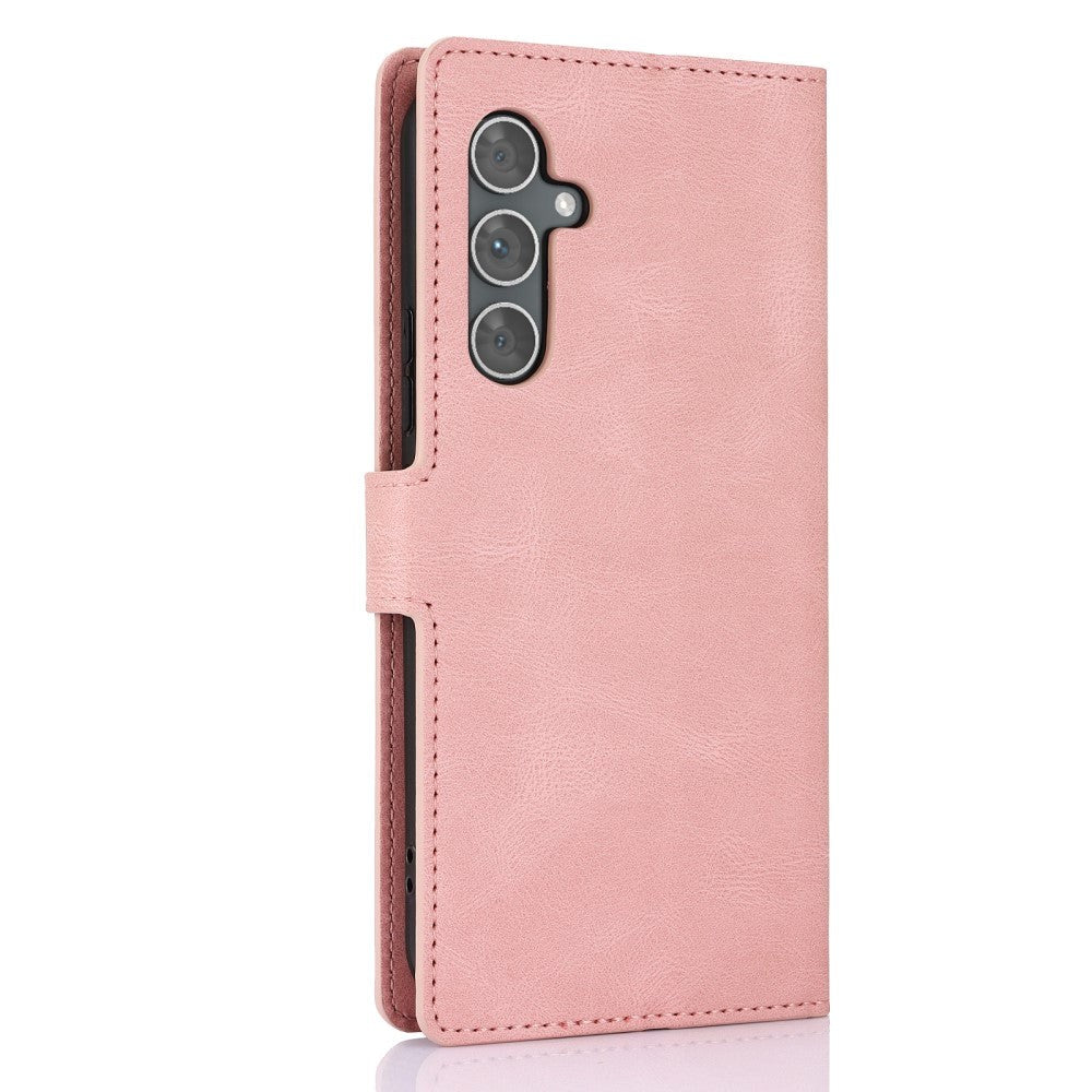 Samsung Galaxy A55 (5G) Läder Plånboksfodral m. Rem - Pink