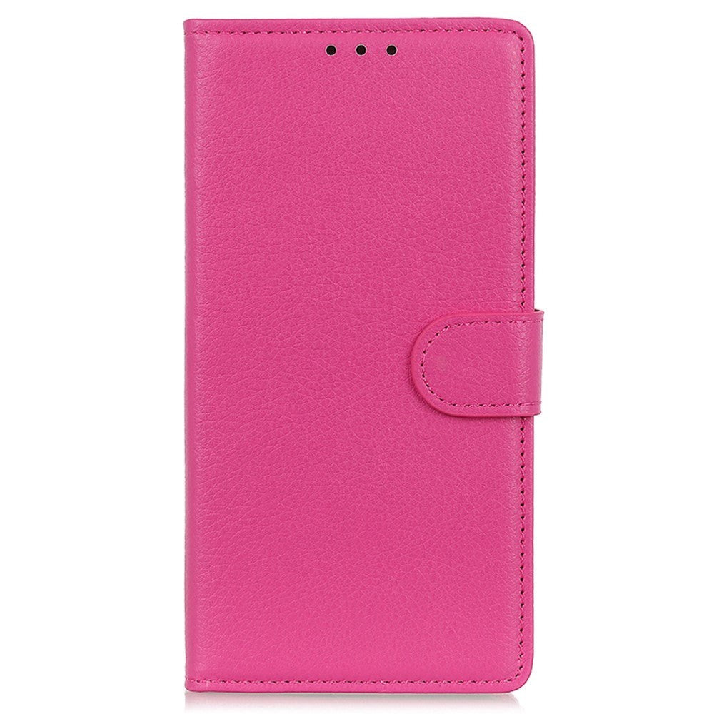 OnePlus 12 Litchi Läder Plånboksfodral - Pink