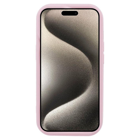 iPhone 15 Flexibelt Plastskal med Vågig Design - Mat Pink