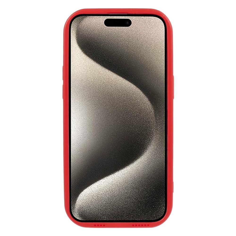 iPhone 15 Pro Flexibelt Plastskal med Vågig Design - Mat Röd