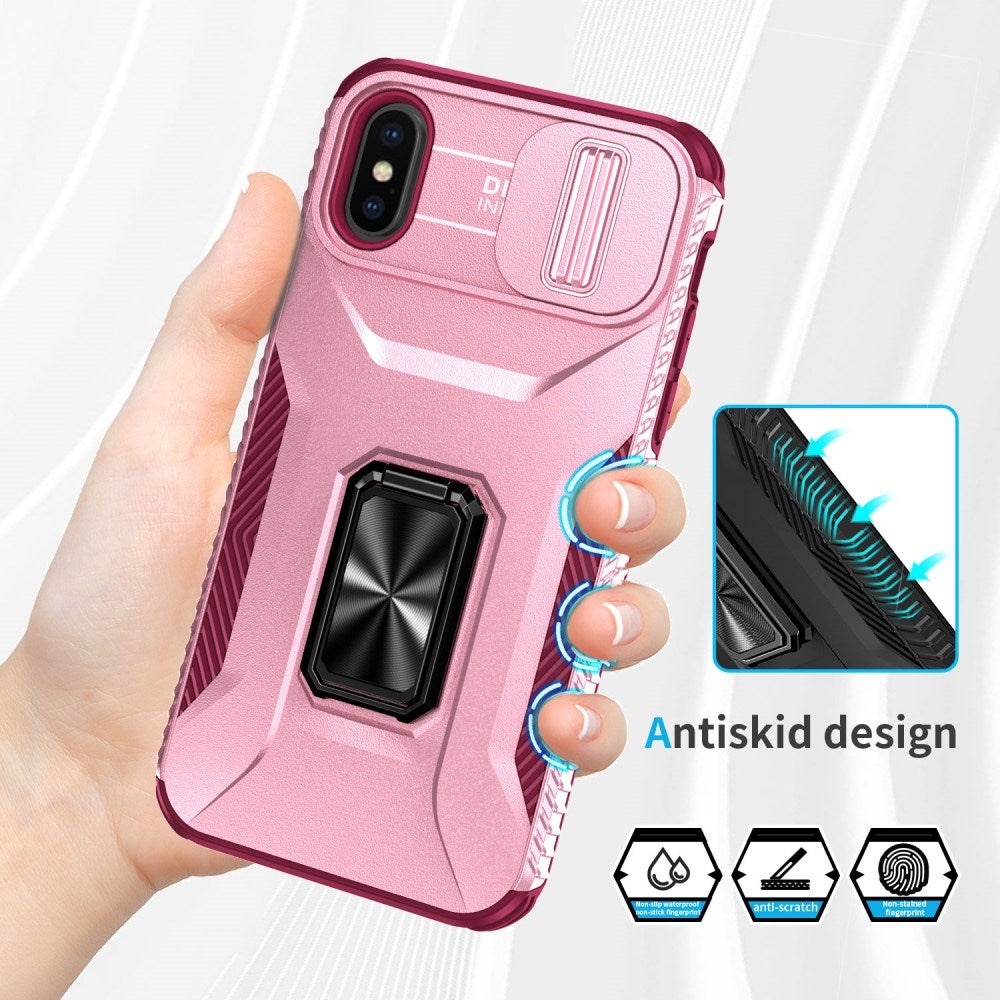 EIDERWOOD iPhone XS Max Tåligt Skal med Magnetisk Stativfunktion och Camslider - Rosa