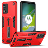 EIDERWOOD Motorola Moto E13 Tåligt Skal m. Fingerring & Stativ - Röd