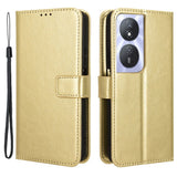 EIDERWOOD Honor X7b / 90 Smart Konstläder Flip Fodral m. Rem - Guld