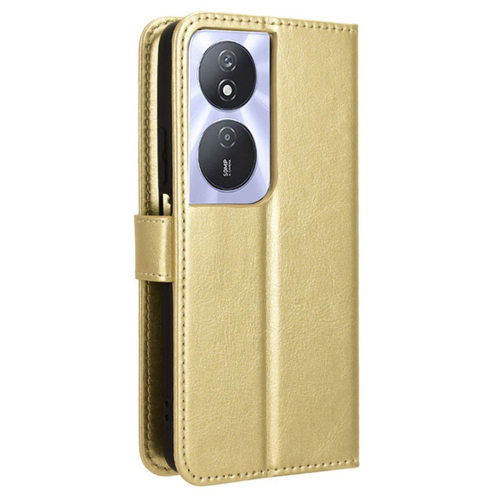 EIDERWOOD Honor X7b / 90 Smart Konstläder Flip Fodral m. Rem - Guld