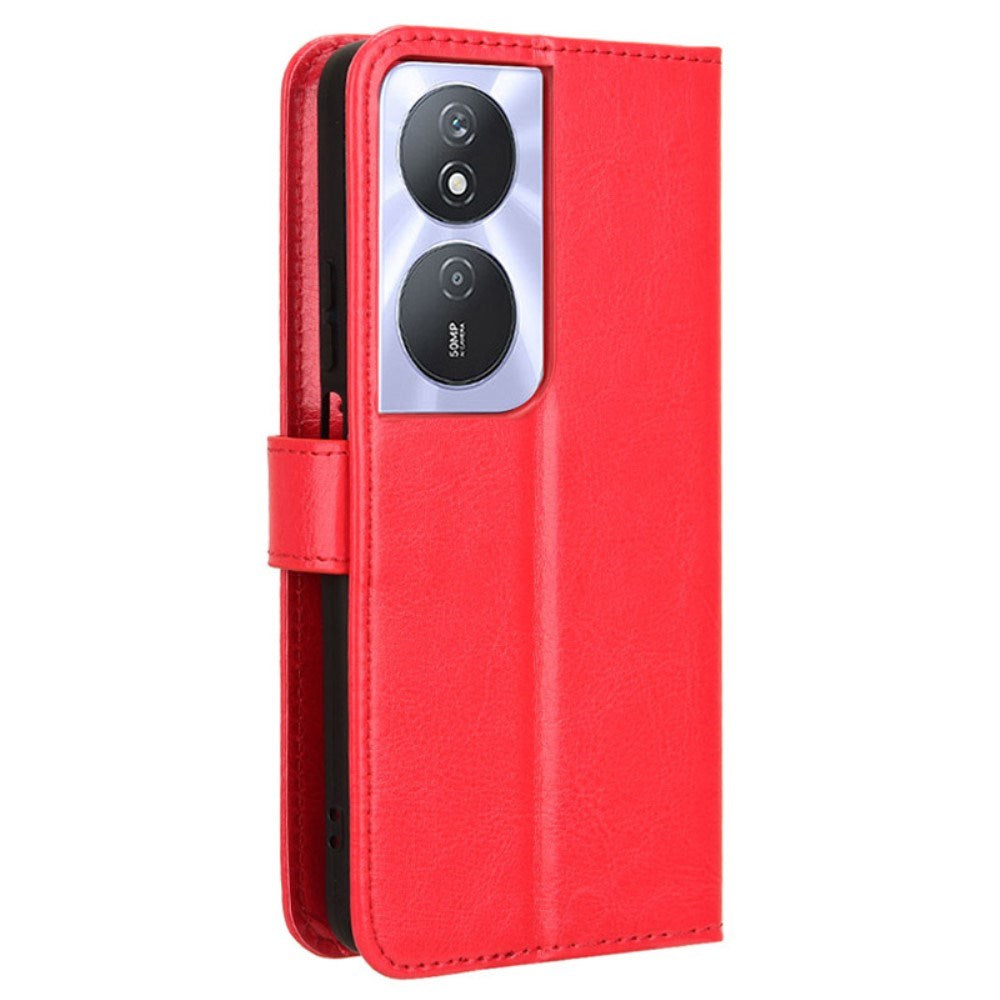 EIDERWOOD Honor X7b / 90 Smart Konstläder Flip Fodral m. Rem - Röd