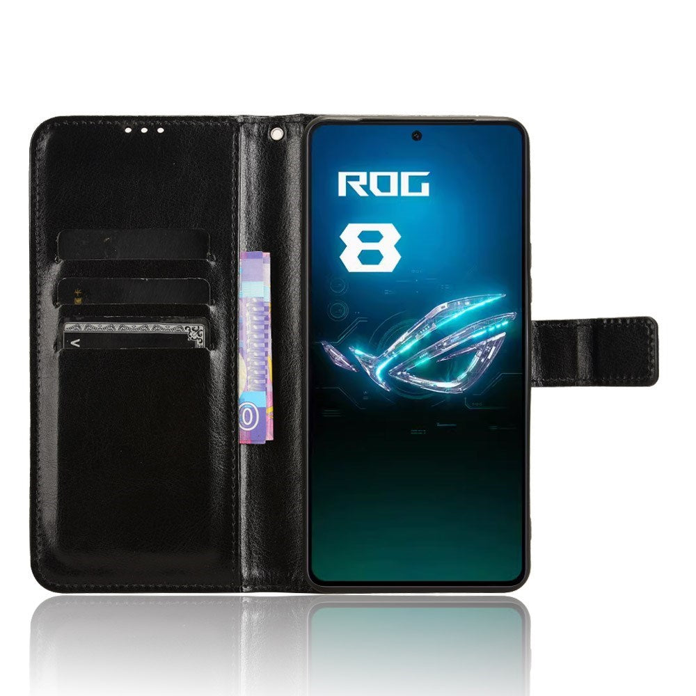 EIDERWOOD Asus ROG Phone 8 / 8 Pro Läder Plånbokfordral m. Stativ - Svart