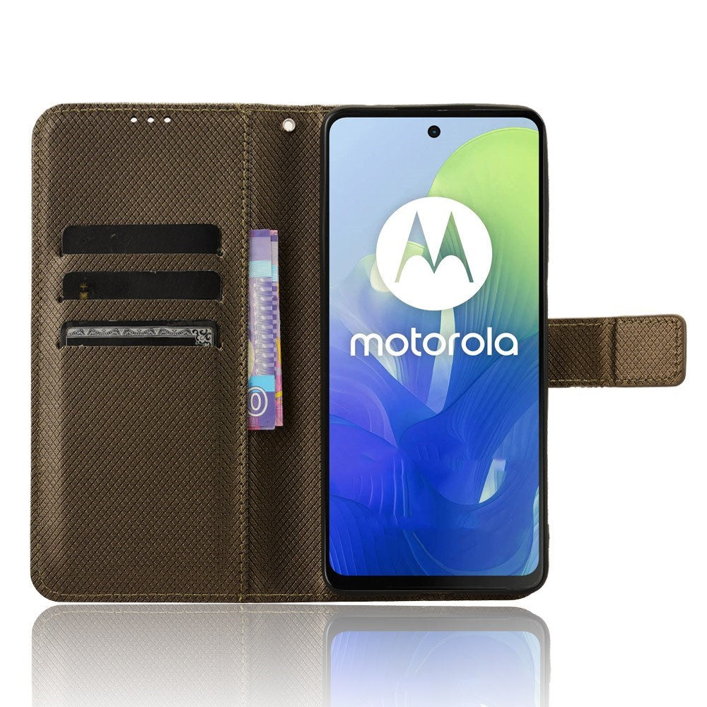 EIDERWOOD Motorola Moto G04 / G24 / G24 Power Leather Flip Cover med Rem & Textur - Brun