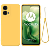 Motorola Moto G04 / G24 / G24 Power Liquid Silikon Skal med Rem - Gul