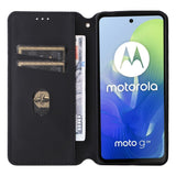 EIDERWOOD Motorola Moto G04 / G24 / G24 Power Leather Wallet Case - Rhombus - Svart