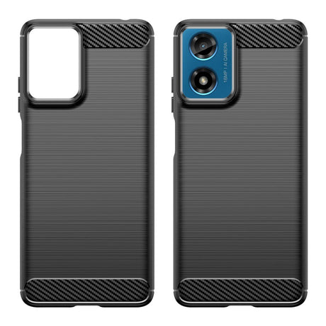 EIDERWOOD Motorola Moto E14 (4G) / G04 (4G) / G04s (4G) / G24 (4G) Brushed Carbon Fiber Flexibelt Plast Skal - Svart
