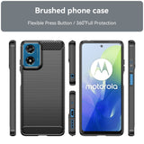 EIDERWOOD Motorola Moto E14 (4G) / G04 (4G) / G04s (4G) / G24 (4G) Brushed Carbon Fiber Flexibelt Plast Skal - Svart