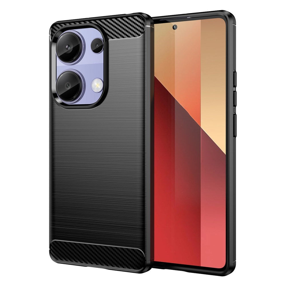 Xiaomi Redmi Note 13 Pro (4G) / Poco M6 Pro Brushed Carbon Fiber Skal - Svart