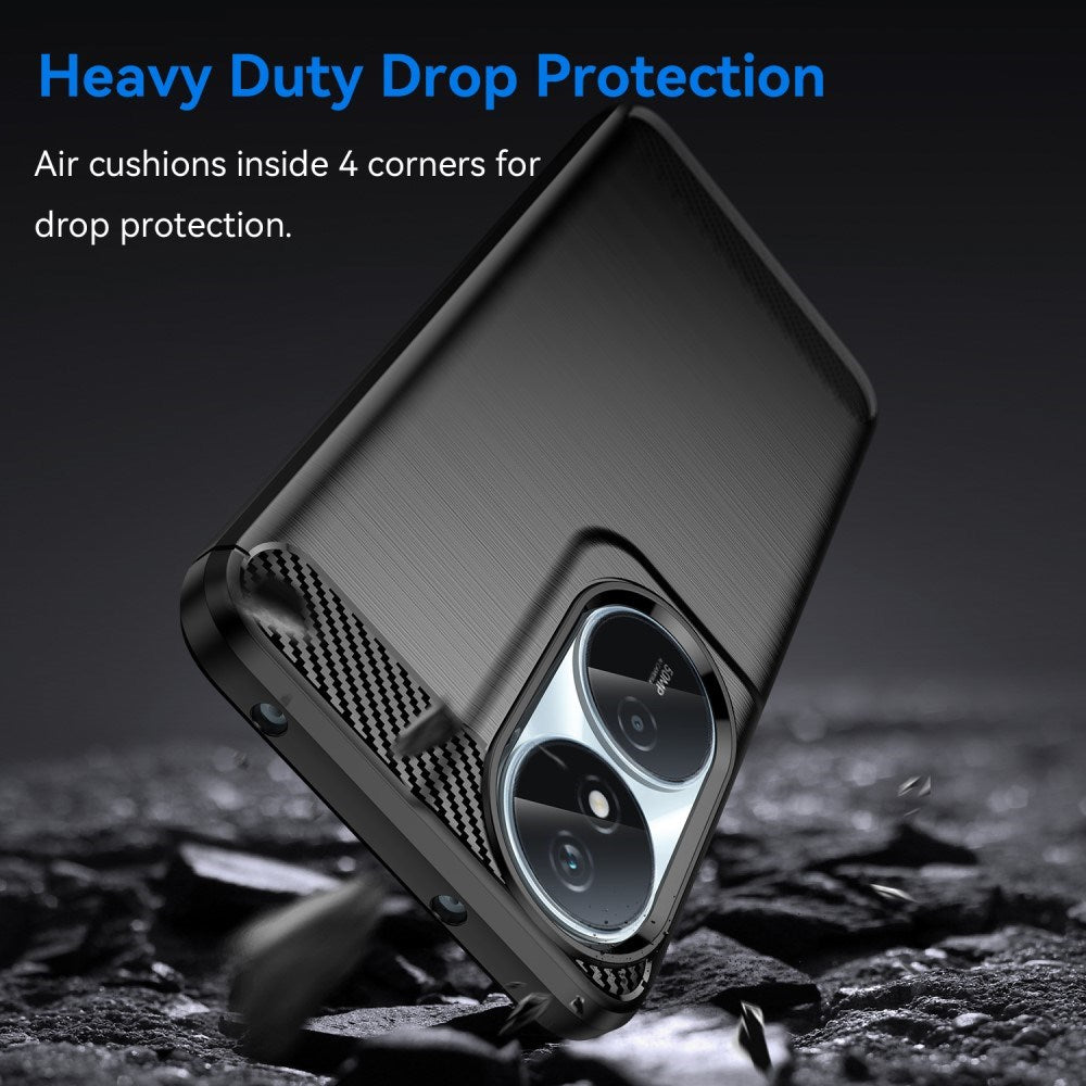 EIDERWOOD Honor X7b / 90 Smart Brushed Carbon Fiber Flexibelt Plast Skal - Svart