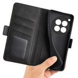 EIDERWOOD OnePlus 12R Konstläderfodral med Plånbok & Stativfunktion - Svart