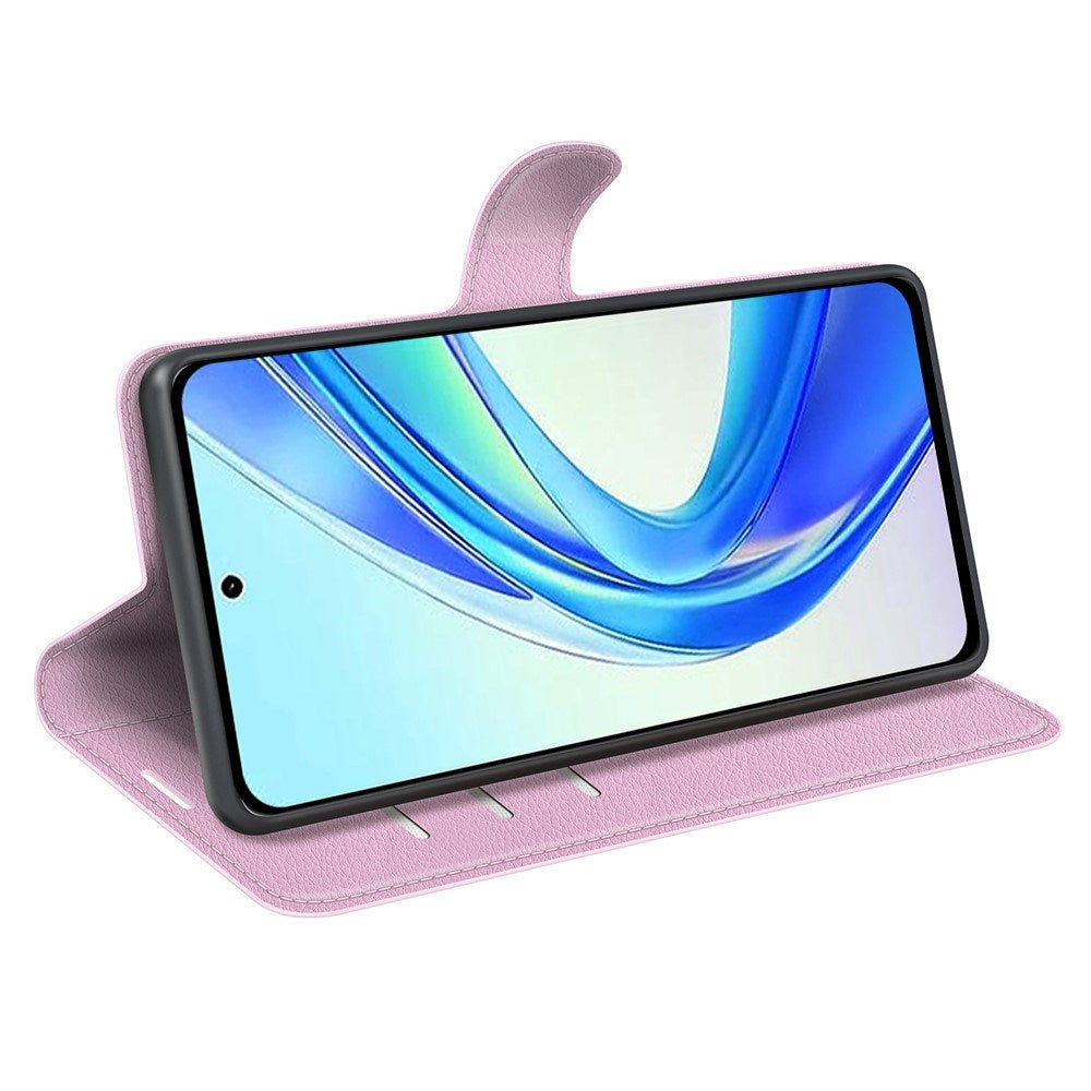 EIDERWOOD Honor X7b / 90 Smart Konstläder Flip Fodral m. Korthållare & Ställfunktion - Rosa